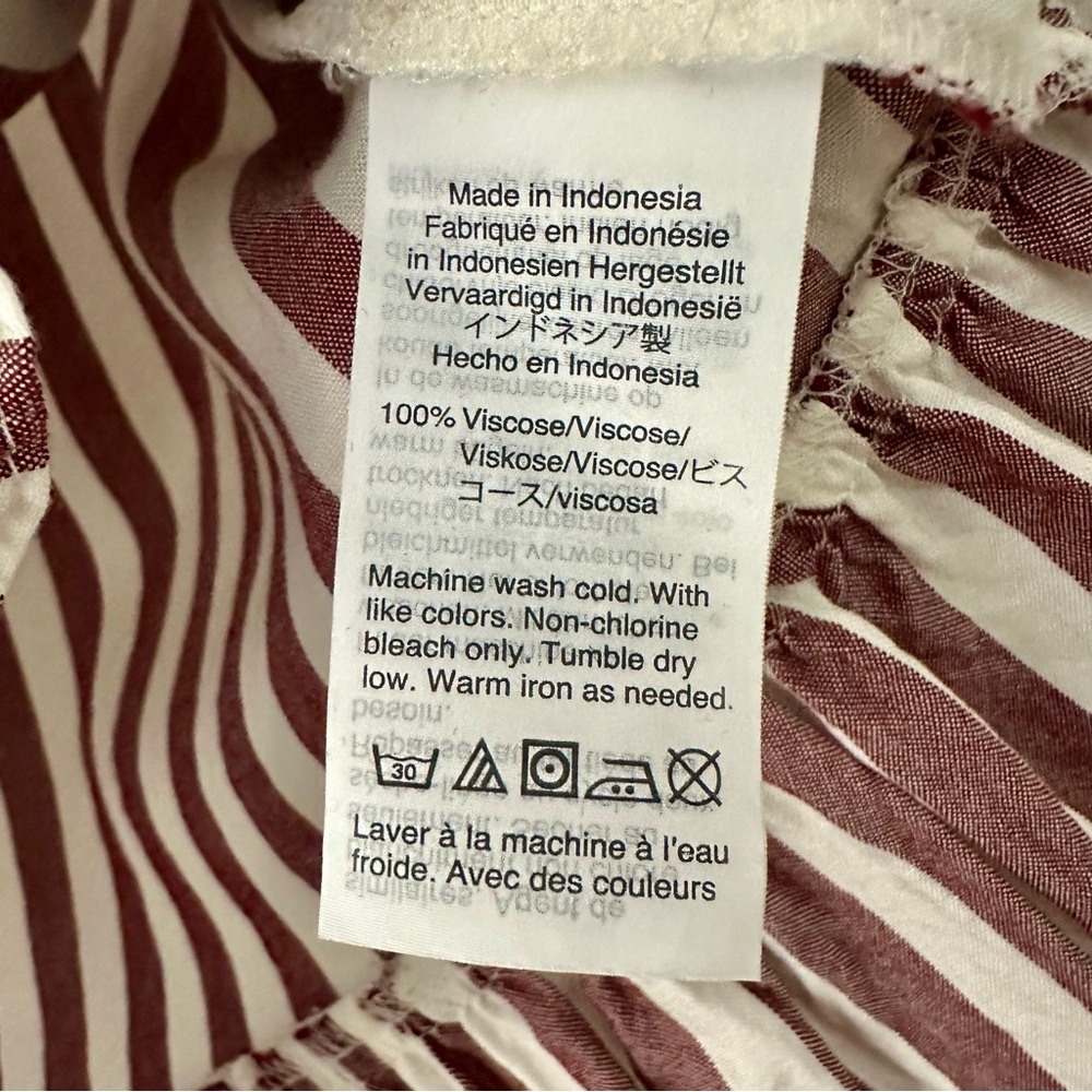 Madewell Stanza Ruffle Hem Top - Mauve Vertical Stripe (EUC, Size XS) - Picture 5 of 7